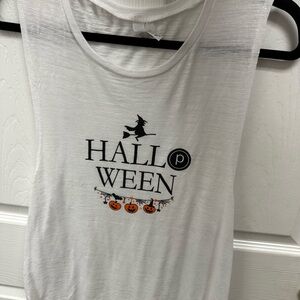Halloween White Sleeveless Top